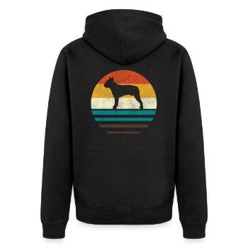 Boston Terrier - Veste à capuche bio Premium Unisexe - noir - Dos - Nico (187cm)