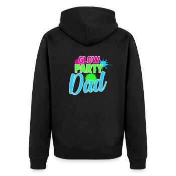 Vater Glow Neon Party Vatertag Geburtstag Geschenk - Unisex Premium Bio Zip Hoodie - Schwarz - Hinten - Nico (187cm)
