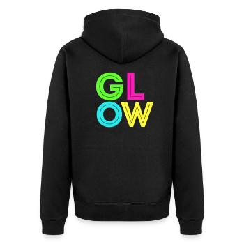 Glow - Unisex Premium Bio Zip Hoodie - Schwarz - Hinten - Nico (187cm)