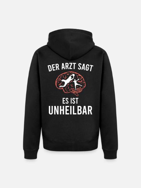 Handball lustig Sport Handballer - Unisex Premium Bio Zip Hoodie - Schwarz