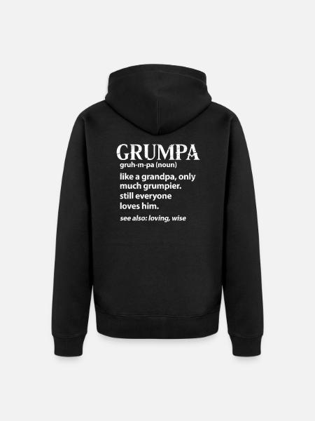 grandfather - Unisex Premium Organic Zip Hoodie - black