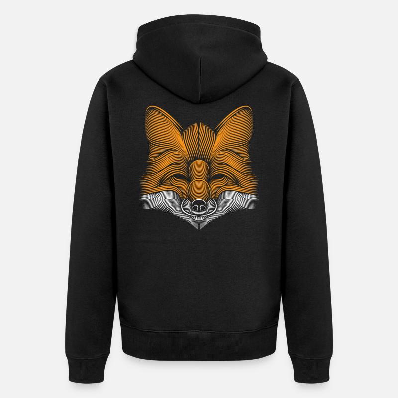 Renard - Veste à capuche bio Premium Unisexe - noir