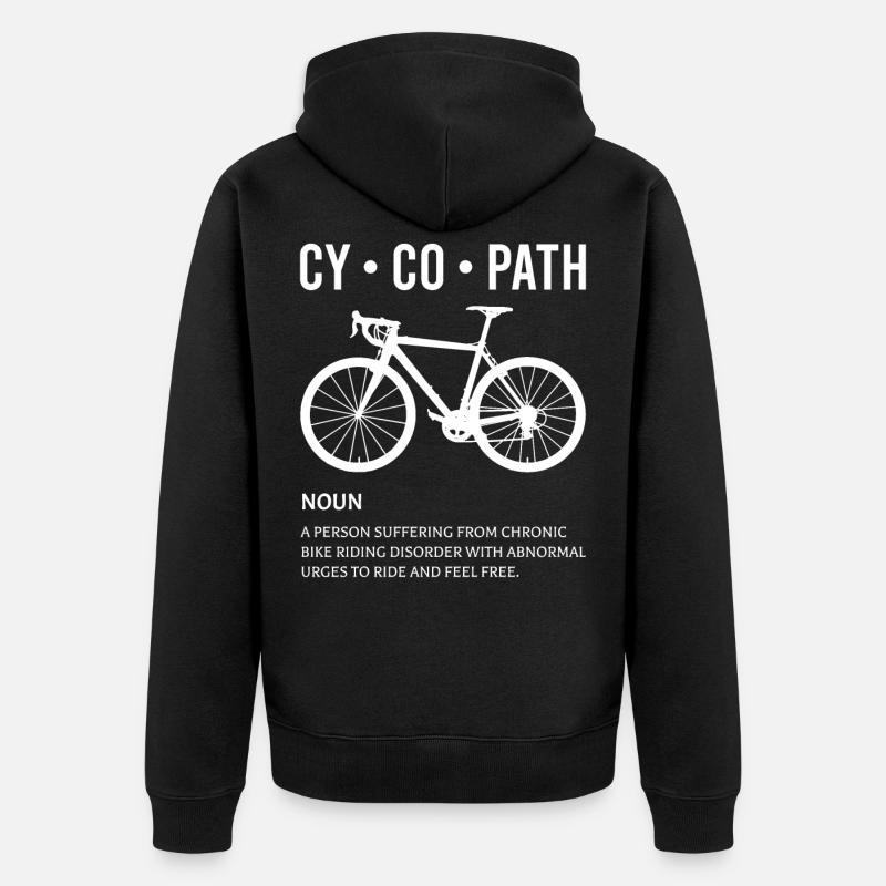 Cycopathe vélo rigolo Definitoion - Veste à capuche bio Premium Unisexe - noir