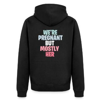 Cadeau de grossesse bébé bébé enceinte - Veste à capuche bio Premium Unisexe - noir - Dos - Nico (187cm)