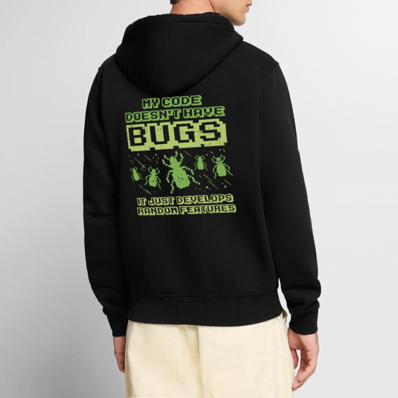 Code Bug Test Programmierer Entwickler Geschenk Unisex Premium Bio Zip Hoodie