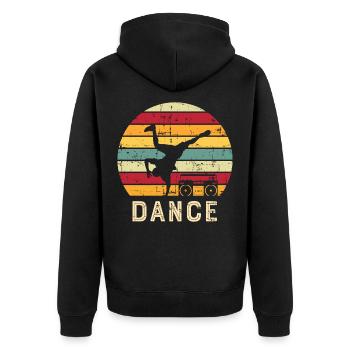 Breakdance Bboy Musik Tanzen - Unisex Premium Bio Zip Hoodie - Schwarz - Hinten - Nico (187cm)