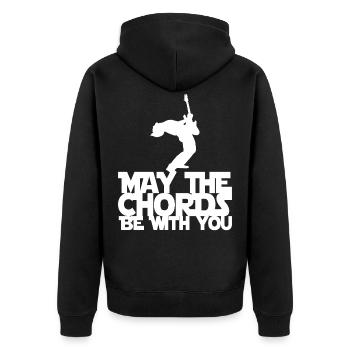 guitarist - Unisex Premium Organic Zip Hoodie - black - Back - Nico (187cm)