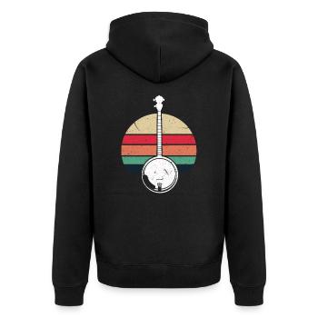 Banjo - Unisex Premium Organic Zip Hoodie - black - Back - Nico (187cm)