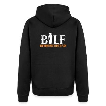 Barman Bar Boisson Cocktail Barman Cadeau - Veste à capuche bio Premium Unisexe - noir - Dos - Nico (187cm)