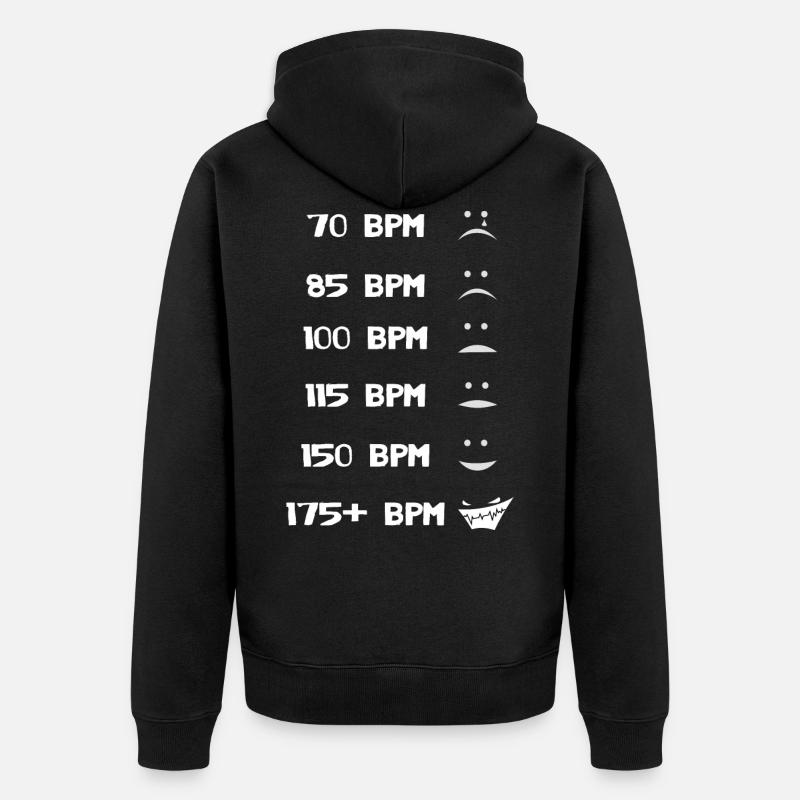 EDM Hardstyle DNB Festival 175+ BPM - Unisex Premium Bio Zip Hoodie - Schwarz
