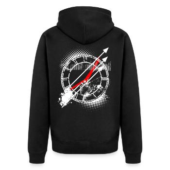 Tattoo Style Clock Face Clock - Unisex Premium Organic Zip Hoodie - black - Back - Nico (187cm)