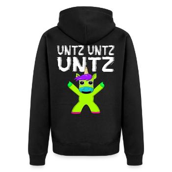 EDM Raver Techno Festival Licorne sur Dope Unt - Veste à capuche bio Premium Unisexe - noir - Dos - Nico (187cm)