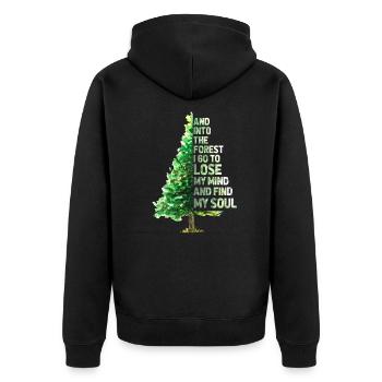 Forest Camping Tree Fir Nature Gift - Unisex Premium Organic Zip Hoodie - black - Back - Nico (187cm)