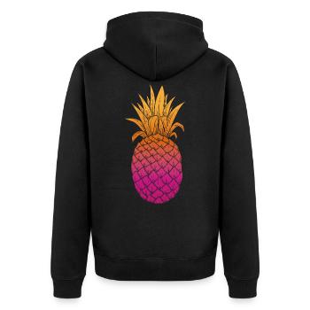 pineapple - Unisex Premium Organic Zip Hoodie - black - Back - Nico (187cm)