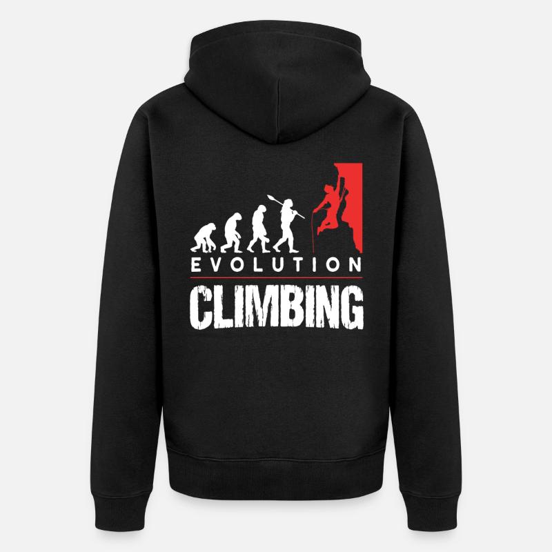 Climbing Evolution Climbing Boulderer - Unisex Premium Organic Zip Hoodie - black