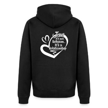 Jesus Religion Christian God Christ Gift - Unisex Premium Organic Zip Hoodie - black - Back - Nico (187cm)