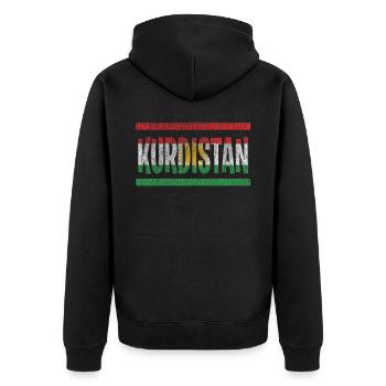 Kurdistan - Veste à capuche bio Premium Unisexe - noir - Dos - Nico (187cm)