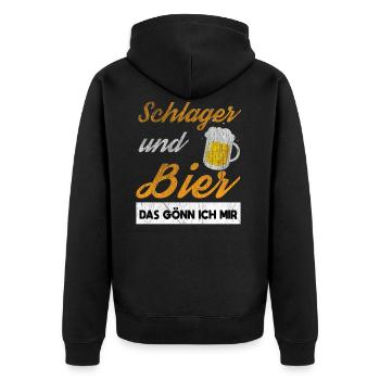 Des chansons et de la bière - Je m’accorde ça - Veste à capuche bio Premium Unisexe - noir - Dos - Nico (187cm)
