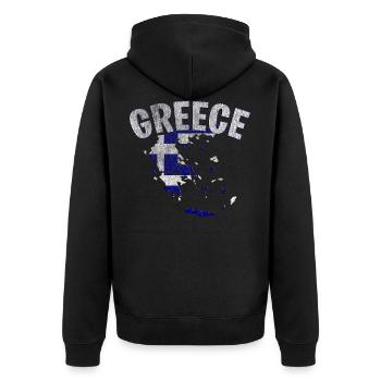 Grèce - Veste à capuche bio Premium Unisexe - noir - Dos - Nico (187cm)