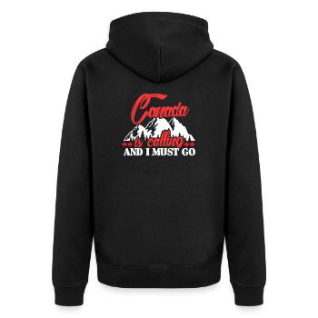 Kanada - Unisex Premium Bio Zip Hoodie - Schwarz - Hinten - Nico (187cm)