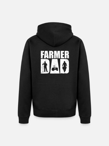 Agriculture father - Unisex Premium Organic Zip Hoodie - black