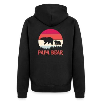 Dad Bear Daddy Bear Son Daughter Father's Day Gift - Unisex Premium Organic Zip Hoodie - black - Back - Nico (187cm)