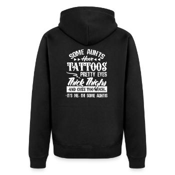 Aunt niece nephew tattoo sister aunt gift - Unisex Premium Organic Zip Hoodie - black - Back - Nico (187cm)