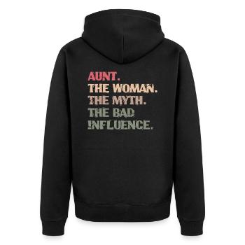 Aunt niece nephew brother sister aunt gift - Unisex Premium Organic Zip Hoodie - black - Back - Nico (187cm)