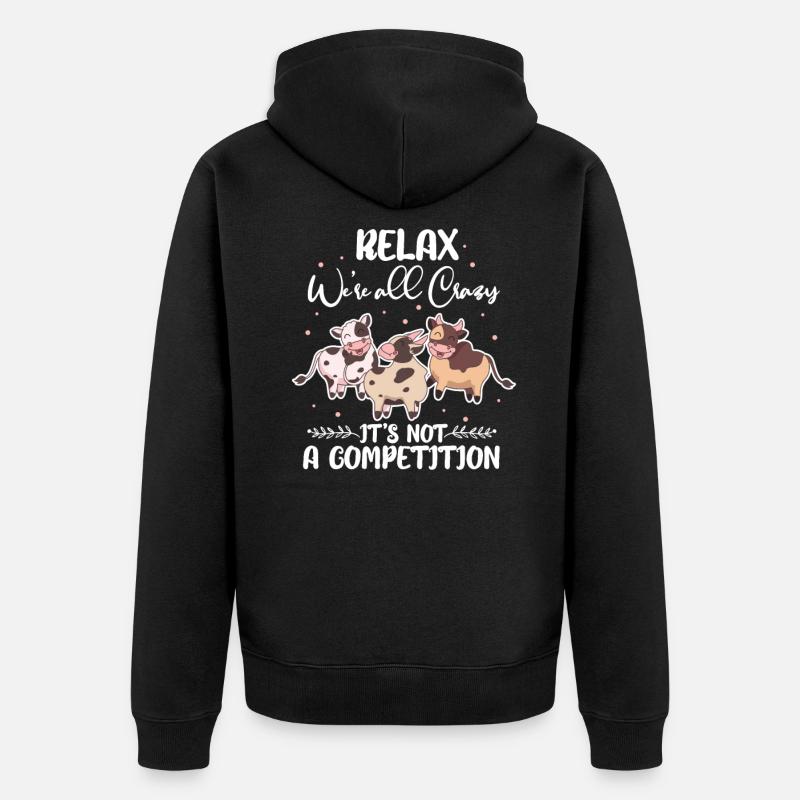 vaches - Veste à capuche bio Premium Unisexe - noir