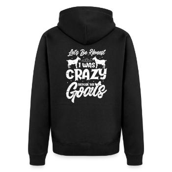 Goat goat goat goat farmer gift - Unisex Premium Organic Zip Hoodie - black - Back - Nico (187cm)