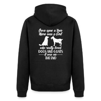 Goat goats dog dogs farmer's wife gift - Unisex Premium Organic Zip Hoodie - black - Back - Nico (187cm)