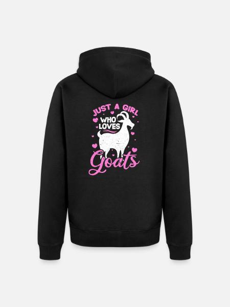 goat - Unisex Premium Organic Zip Hoodie - black
