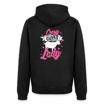 goat - Unisex Premium Organic Zip Hoodie - black - Back - Nico (187cm)