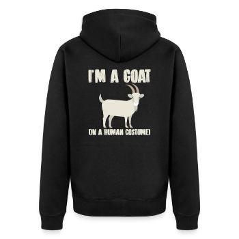 goat - Unisex Premium Organic Zip Hoodie - black - Back - Nico (187cm)