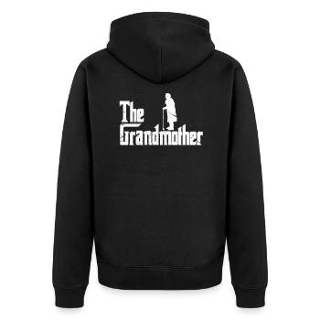 Großmutter - Unisex Premium Bio Zip Hoodie - Schwarz - Hinten - Nico (187cm)
