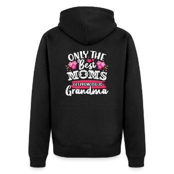 Großmutter Oma Grossmutter Enkel Mutter Geschenk - Unisex Premium Bio Zip Hoodie - Schwarz - Hinten - Nico (187cm)