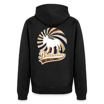Bullterrier - Hund Wie Ein Boss, Bullterrier, Dog - Unisex Premium Bio Zip Hoodie - Schwarz - Hinten - Nico (187cm)