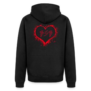 Backstreet - Trough My Heart - Unisex Premium Bio Zip Hoodie - Schwarz - Hinten - Nico (187cm)