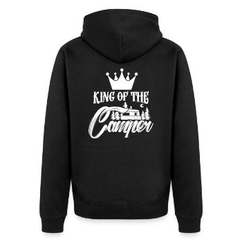 camper - Unisex Premium Organic Zip Hoodie - black - Back - Nico (187cm)