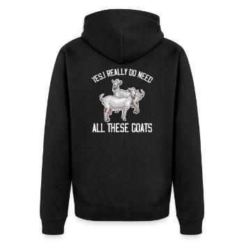 Goat goat goat goat farmer gift - Unisex Premium Organic Zip Hoodie - black - Back - Nico (187cm)