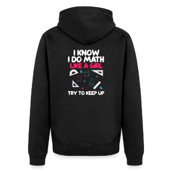 math - Veste à capuche bio Premium Unisexe - noir - Dos - Nico (187cm)