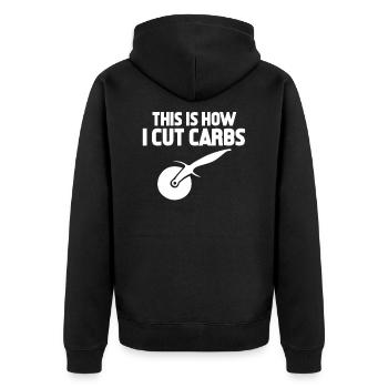 Pizza - Unisex Premium Bio Zip Hoodie - Schwarz - Hinten - Nico (187cm)