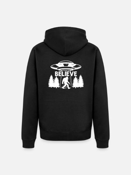 Bigfoot - Unisex Premium Organic Zip Hoodie - black