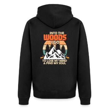 Wald Wälder Holt Baum Bäume Förster Geschenk - Unisex Premium Bio Zip Hoodie - Schwarz - Hinten - Nico (187cm)