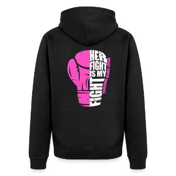 Breast Cancer Breast Cancer Breast Cancer Gift - Unisex Premium Organic Zip Hoodie - black - Back - Nico (187cm)