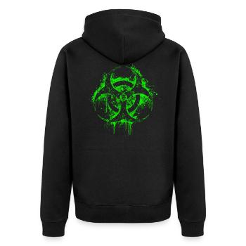 biohazard cyber gothic biohazard metal - Unisex Premium Organic Zip Hoodie - black - Back - Nico (187cm)