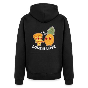 Pineapple Pizza Pineapple Pizzeria Gift - Unisex Premium Organic Zip Hoodie - black - Back - Nico (187cm)
