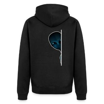 Alien - Unisex Premium Bio Zip Hoodie - Schwarz - Hinten - Nico (187cm)
