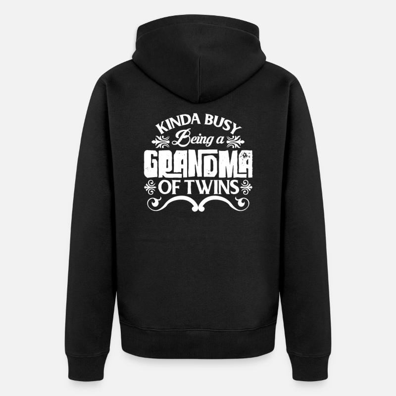 Grand-mère jumeaux - Veste à capuche bio Premium Unisexe - noir