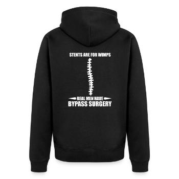 Operation Bypass Surgery Physio OP Gift - Unisex Premium Organic Zip Hoodie - black - Back - Nico (187cm)